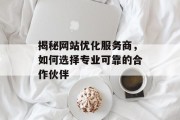 揭秘网站优化服务商，如何选择专业可靠的合作伙伴