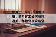 黑月十三号矿工通关攻略，黑月矿工如何顺利通关！秘籍分享攻略全！