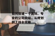 如何搭建一个高效、专业的公司网站，从规划到上线全攻略