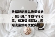 数据驱动网站流量策略，提升用户体验与转化率，精准数据驱动，网站流量策略优化实践