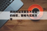 揭秘网站流量百万背后的秘密，策略与实践分享