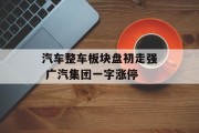 汽车整车板块盘初走强 广汽集团一字涨停