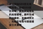 白城网站SEO优化攻略指南，白城SEO优化攻略，提高网站排名的关键策略，提升白城网站排名，关键词优化、元标签布局与链接建设三大策略