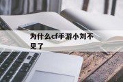 为什么cf手游小刘不见了