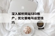深入解析网站SEO账户，优化策略与运营技巧