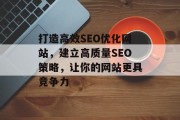 打造高效SEO优化网站，建立高质量SEO策略，让你的网站更具竞争力