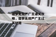 造梦无双严广王通关攻略，造梦无双严广王过关秘籍