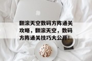 翻滚天空数码方阵通关攻略,翻滚天空,数码方阵通关技巧大公开!