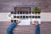 网站流量的估计与分析，网站流量如何评估和管理？