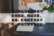探讨网站流量的来源与影响因素，网站流量，来源、影响因素及其分析，网站流量来源分析
