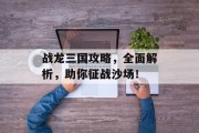 战龙三国攻略，全面解析，助你征战沙场！