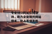 专业SEO网站在线咨询，助力企业提升网站排名，抢占市场先机