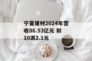 宁夏建材2024年营收86.53亿元 拟10派2.1元