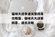 猫咪大战争通关第四章攻略篇,猫咪大大战第四章,通关攻略