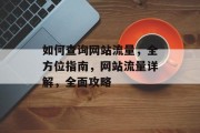 如何查询网站流量，全方位指南，网站流量详解，全面攻略