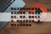 网站流量加速的重要性及实践策略，网站流量优化，现状、策略与方法，网站流量加速，必要性与实践策略