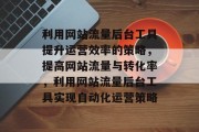 利用网站流量后台工具提升运营效率的策略，提高网站流量与转化率，利用网站流量后台工具实现自动化运营策略
