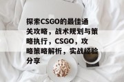 探索CSGO的最佳通关攻略,战术规划与策略执行,CSGO,攻略策略解析,实战经验分享