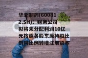 华北制药(600812.SH)：财务公司拟将未分配利润10亿元按照各股东原持股比例同比例转增注册资本