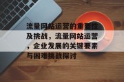 流量网站运营的重要性及挑战,流量网站运营,企业发展的关键要素与困难挑战探讨
