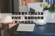 揭秘查看别人网站流量的秘密，掌握网络数据，助力网站优化