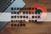 重庆网站SEO费用如何降低？教你轻松提高搜索引擎排名，重庆网站SEO技巧，低收费高排名策略