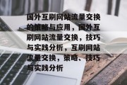 国外互刷网站流量交换的策略与应用，国外互刷网站流量交换，技巧与实践分析，互刷网站流量交换，策略、技巧与实践分析
