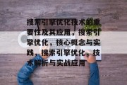 搜索引擎优化技术的重要性及其应用,搜索引擎优化,核心概念与实践,搜索引擎优化,技术解析与实战应用
