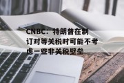 CNBC：特朗普在制订对等关税时可能不考虑一些非关税壁垒