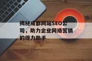 揭秘成都网站SEO公司，助力企业网络营销的得力助手