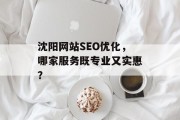 沈阳网站SEO优化，哪家服务既专业又实惠？