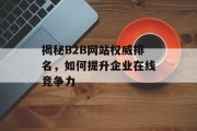 揭秘B2B网站权威排名，如何提升企业在线竞争力