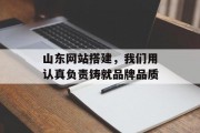 山东网站搭建，我们用认真负责铸就品牌品质