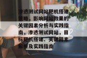 渗透测试网站靶机搭建策略，影响网站效果的关键因素分析与实践指南，渗透测试网站，目标靶机搭建、关键因素解析及实践指南