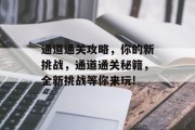 通道通关攻略，你的新挑战，通道通关秘籍，全新挑战等你来玩!