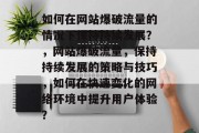 如何在网站爆破流量的情况下保持持续发展？，网站爆破流量，保持持续发展的策略与技巧，如何在快速变化的网络环境中提升用户体验？