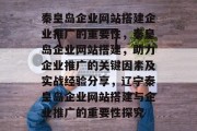 秦皇岛企业网站搭建企业推广的重要性，秦皇岛企业网站搭建，助力企业推广的关键因素及实战经验分享，辽宁秦皇岛企业网站搭建与企业推广的重要性探究