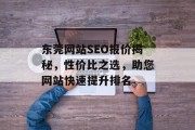 东莞网站SEO报价揭秘，性价比之选，助您网站快速提升排名