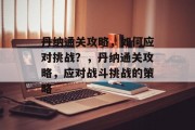 丹纳通关攻略，如何应对挑战？，丹纳通关攻略，应对战斗挑战的策略