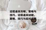 远程通关攻略,策略与技巧,远程通关秘籍,策略、技巧与应对攻略