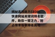揭秘高效助力SEO的快速网站关键词排名软件，助你一臂之力，抢占搜索引擎排名高地