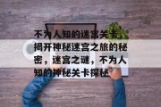 不为人知的迷宫关卡,揭开神秘迷宫之旅的秘密,迷宫之谜,不为人知的神秘关卡探秘