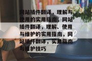 网站插件翻译，理解与使用的实用指南，网站插件翻译，理解、使用与维护的实用指南，网站插件翻译，实用指南与维护技巧