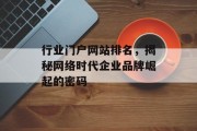 行业门户网站排名，揭秘网络时代企业品牌崛起的密码