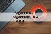 Phog通关攻略,Phog通关秘籍,从入门到精通