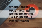 SEO策略，从搜索引擎优化（SEO）到顶级级别网站层次的转变，从入门级到高级，SEO策略的转变历程