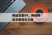 网站流量VV，揭秘网站流量增长之道