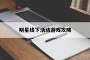 明星线下活动游戏攻略