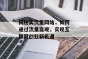 揭秘卖流量网站，如何通过流量变现，实现互联网创业新机遇