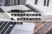 如何在OpenWRT中使用插件提升网络体验，如何使用插件优化网络性能